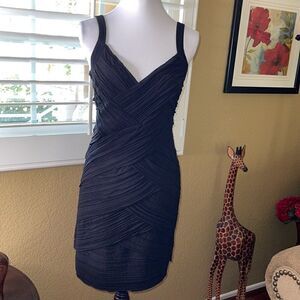B44 Dressed Black Rushed Cocktail Dress, SZ L